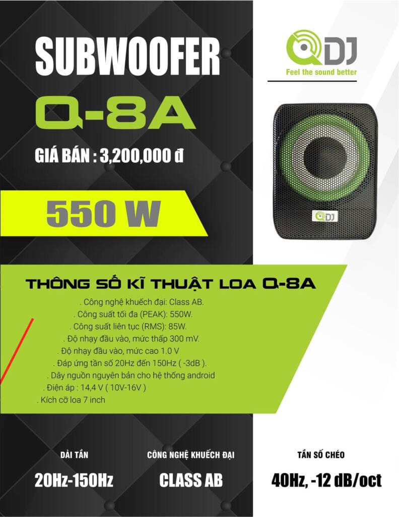Loa sub o to QDJ Q8A